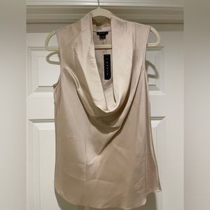 NWT Theory silk top in beige (S)